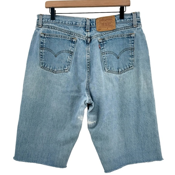 Levi's Pants - Vintage 90s Levi's 560 Jorts Cutoff Jean Shorts Loose Fit Straight Leg | 35" 12